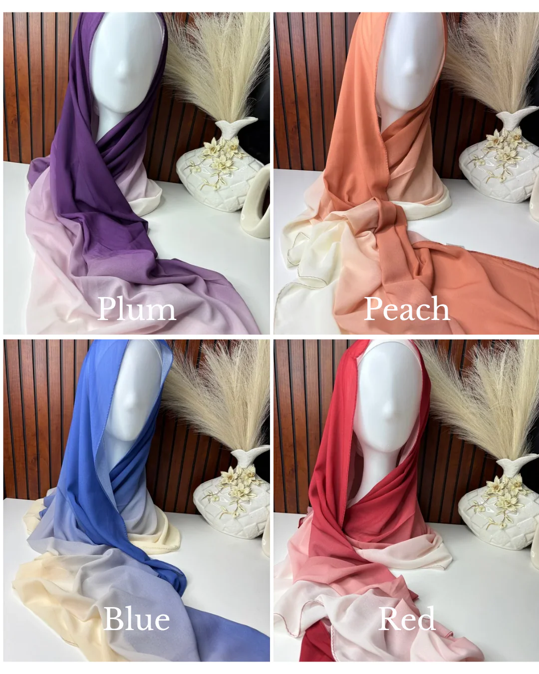 2 Meter Zera Ombre Chiffon Hijabs - Image 3