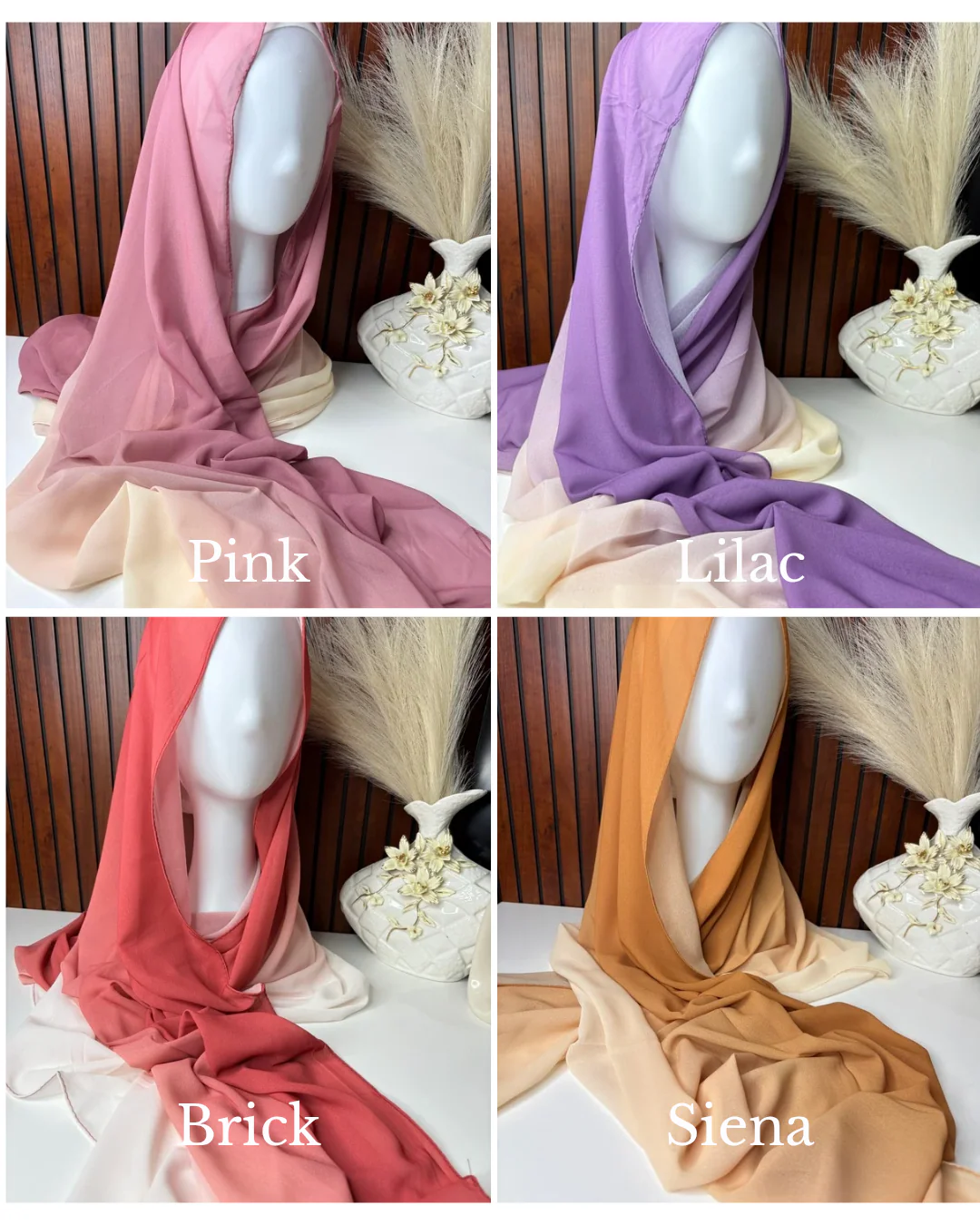 2 Meter Zera Ombre Chiffon Hijabs - Image 4