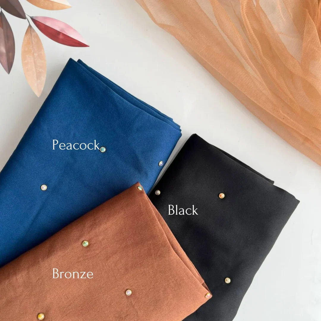 Cotton Satin Stone Hijabs - Image 3