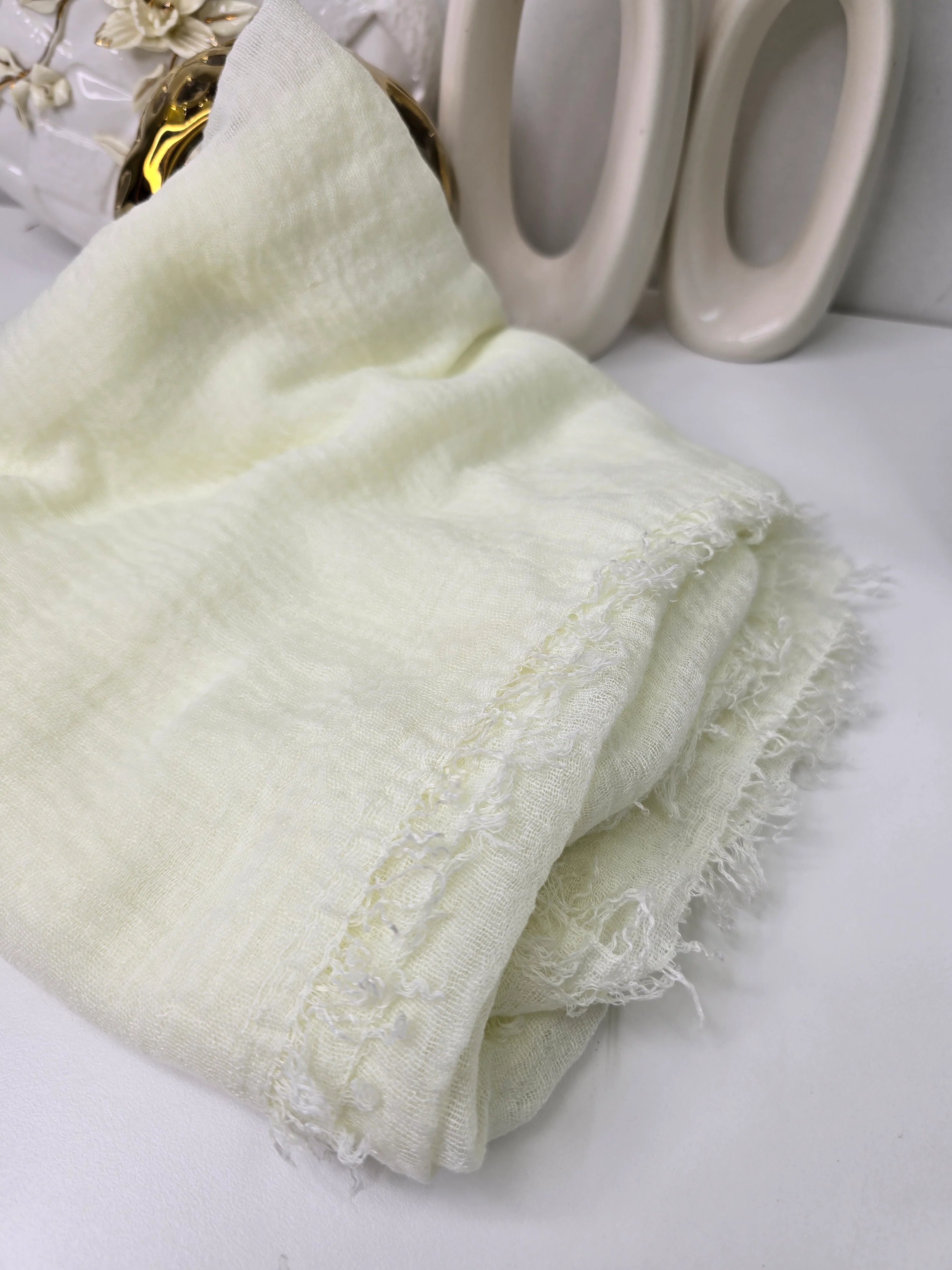 Cream Imported Crinkle Cotton - Image 3