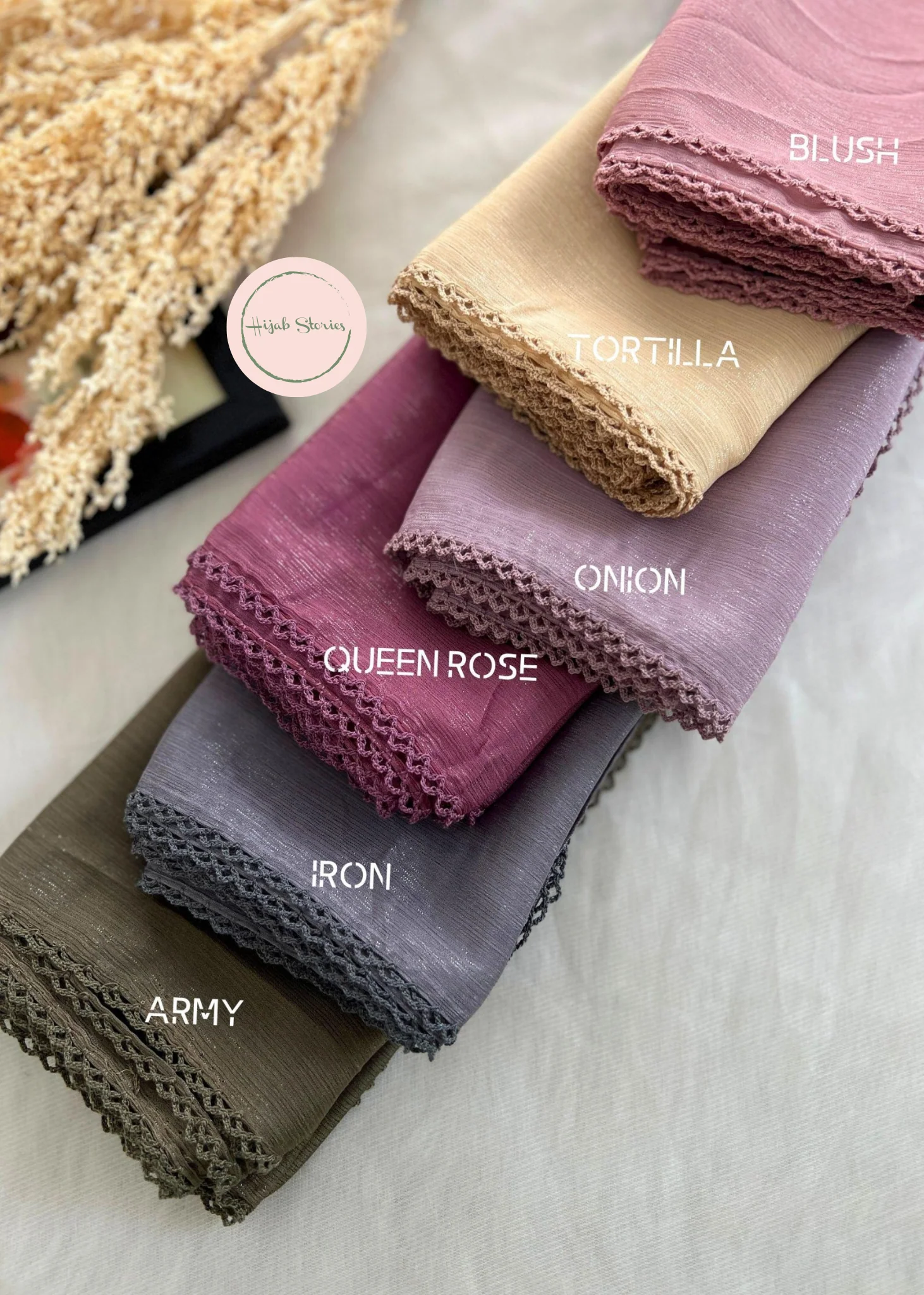 Georgette Shimmer Crochet Hijabs - Image 3