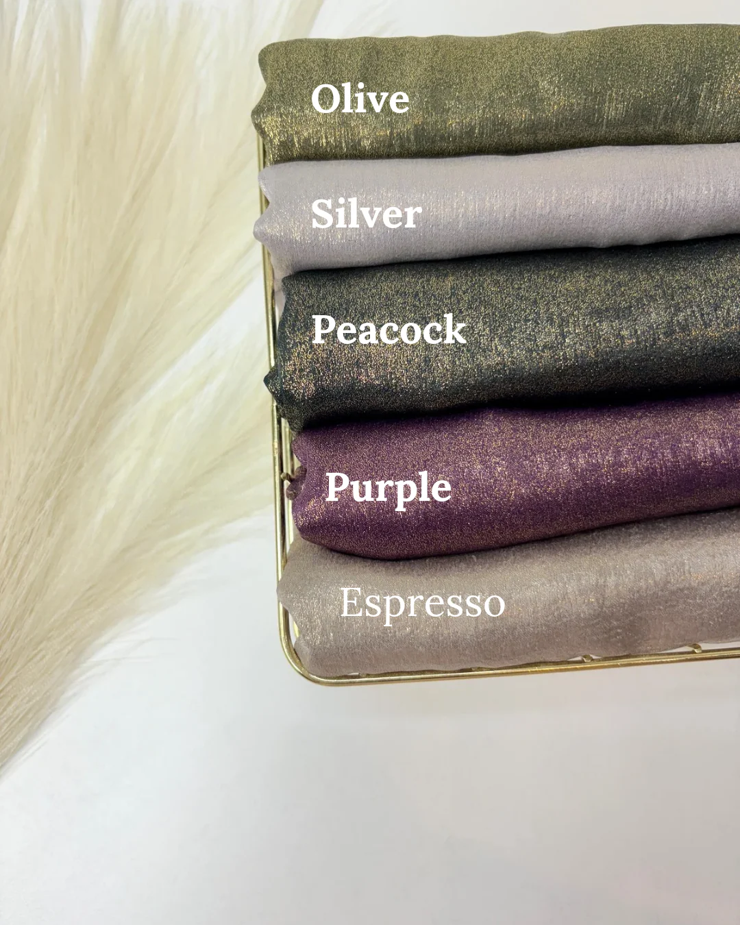 Gold Foil Velvet Satin Hijabs - Image 3