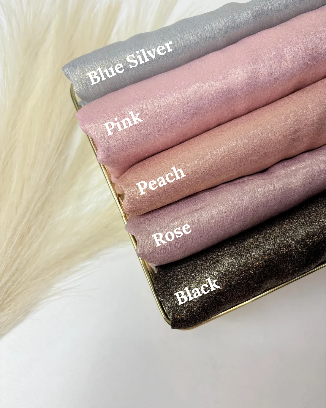 Gold Foil Velvet Satin Hijabs - Image 4