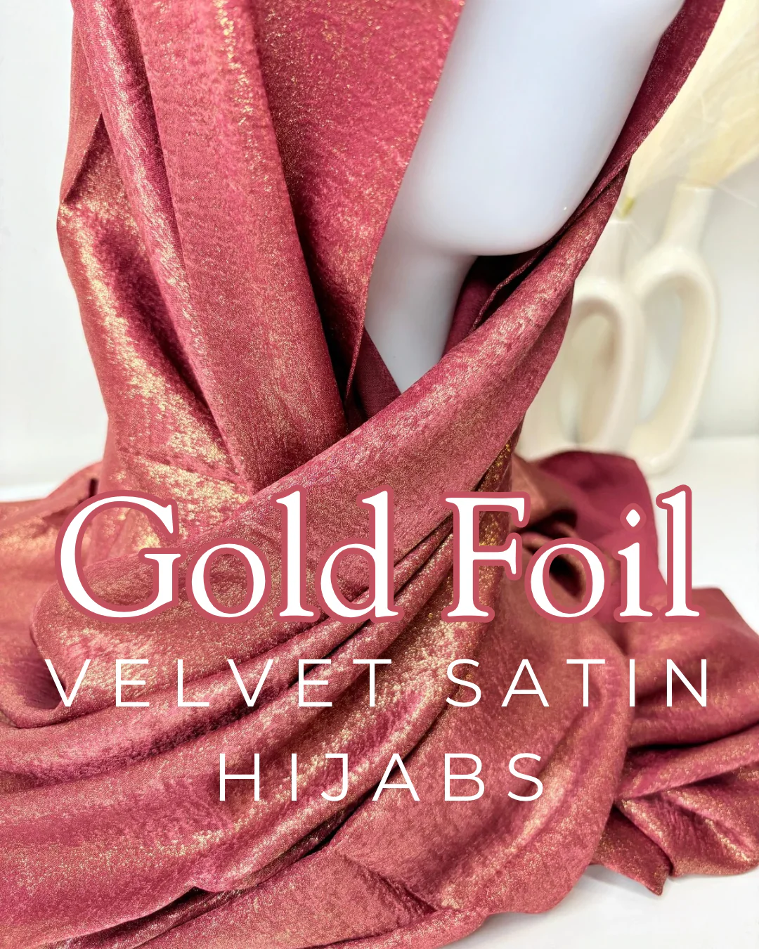 Gold Foil Velvet Satin Hijabs - Image 7