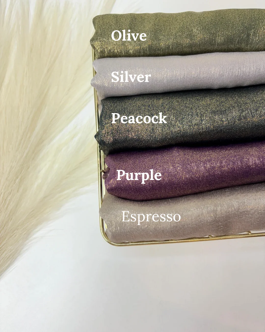 Gold Foil Velvet Satin Hijabs - Image 9