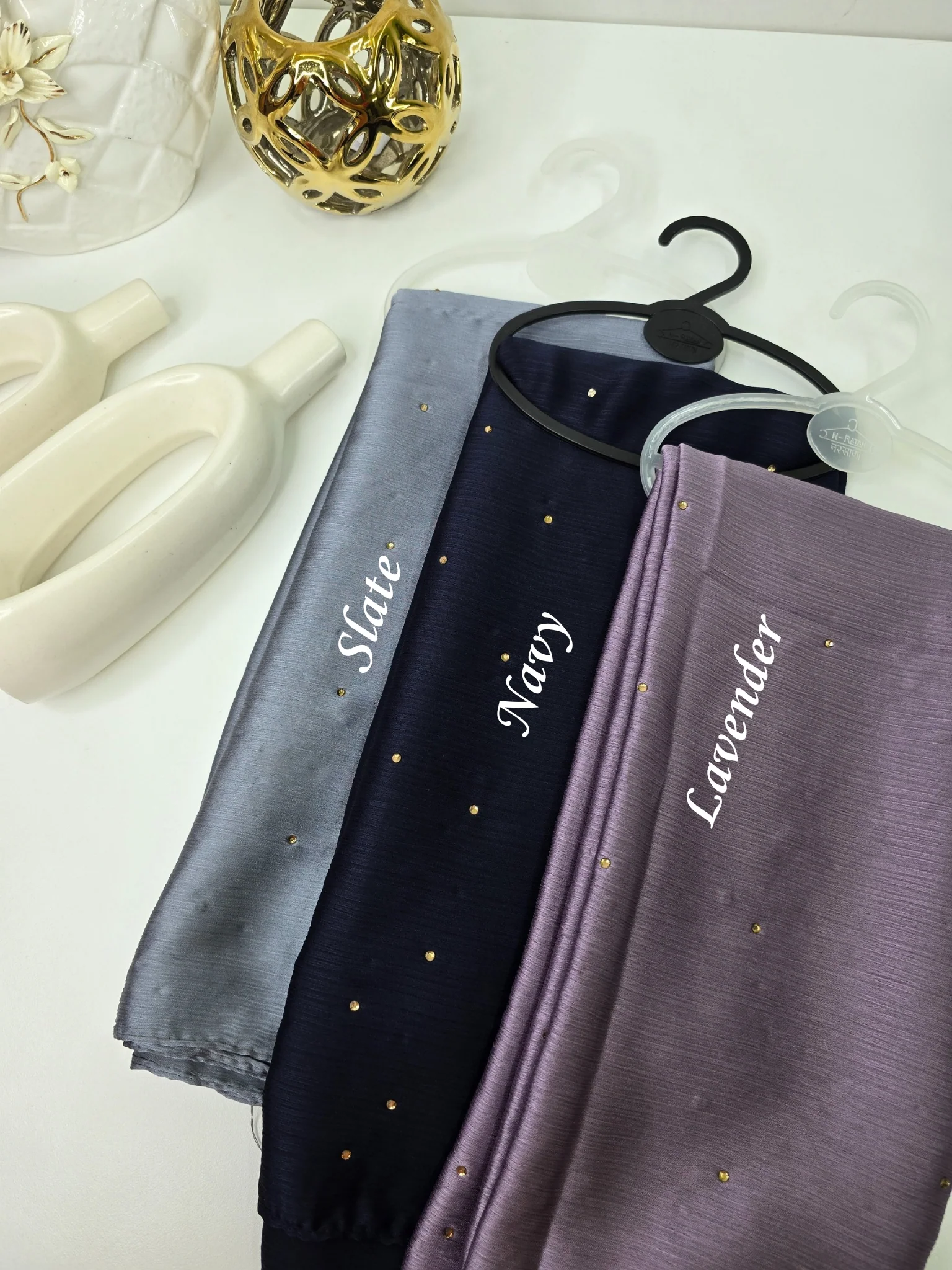 Muna Satin All Over Stone Hijabs - Image 4