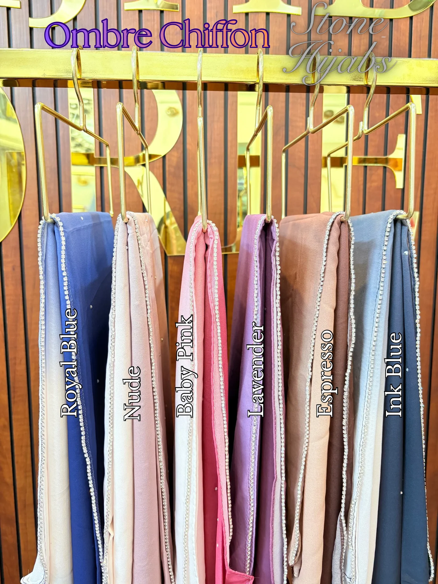 Ombre Chiffon Stone Hijabs - Image 4