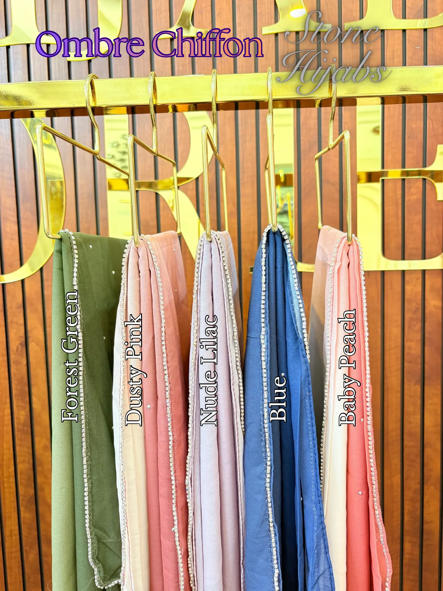 Ombre Chiffon Stone Hijabs - Image 5