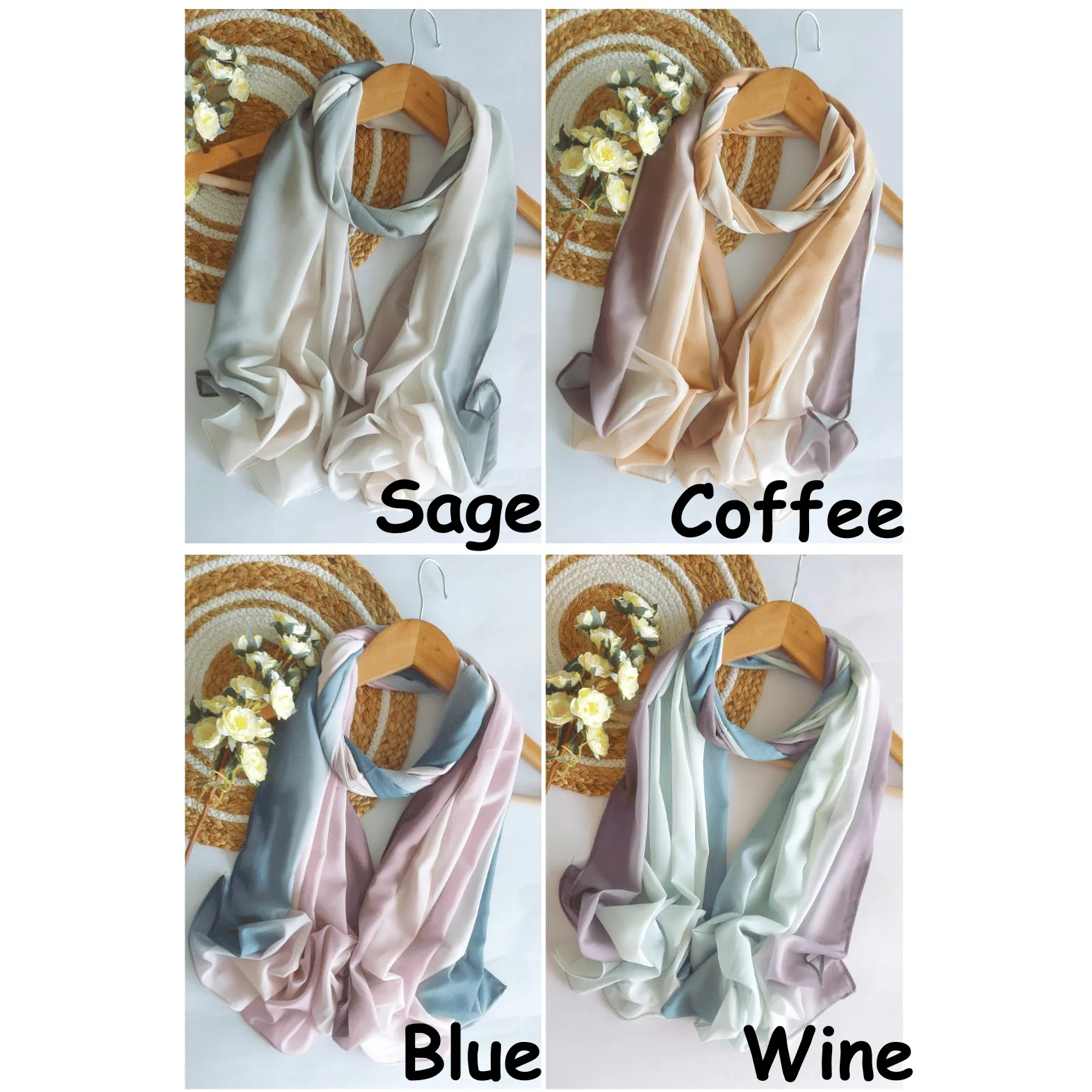 Printed Ombre Chiffon Hijabs - Image 4