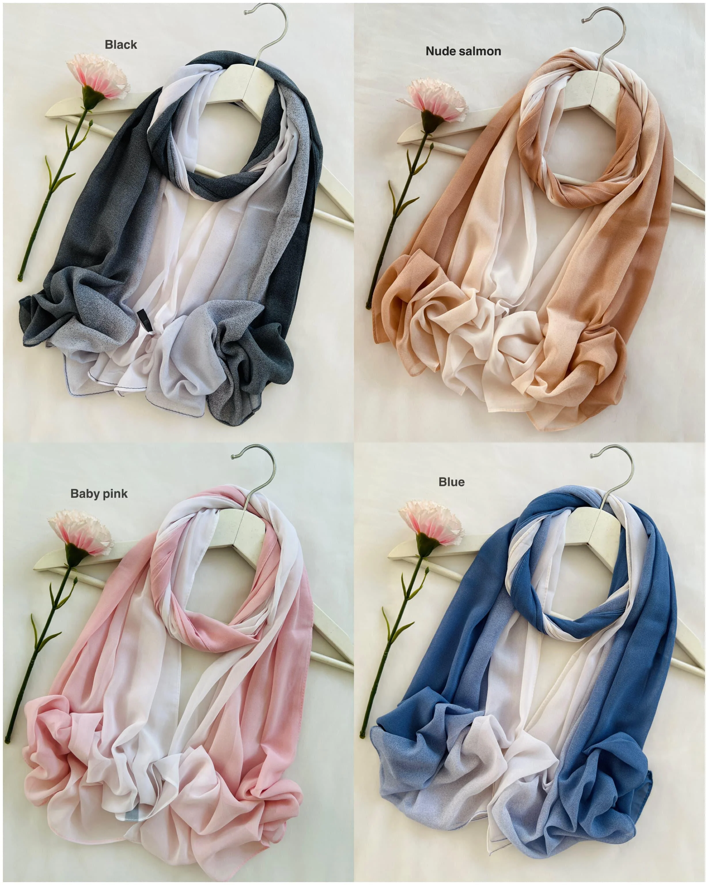 R&S Printed Ombre Chiffon Hijabs - Image 3