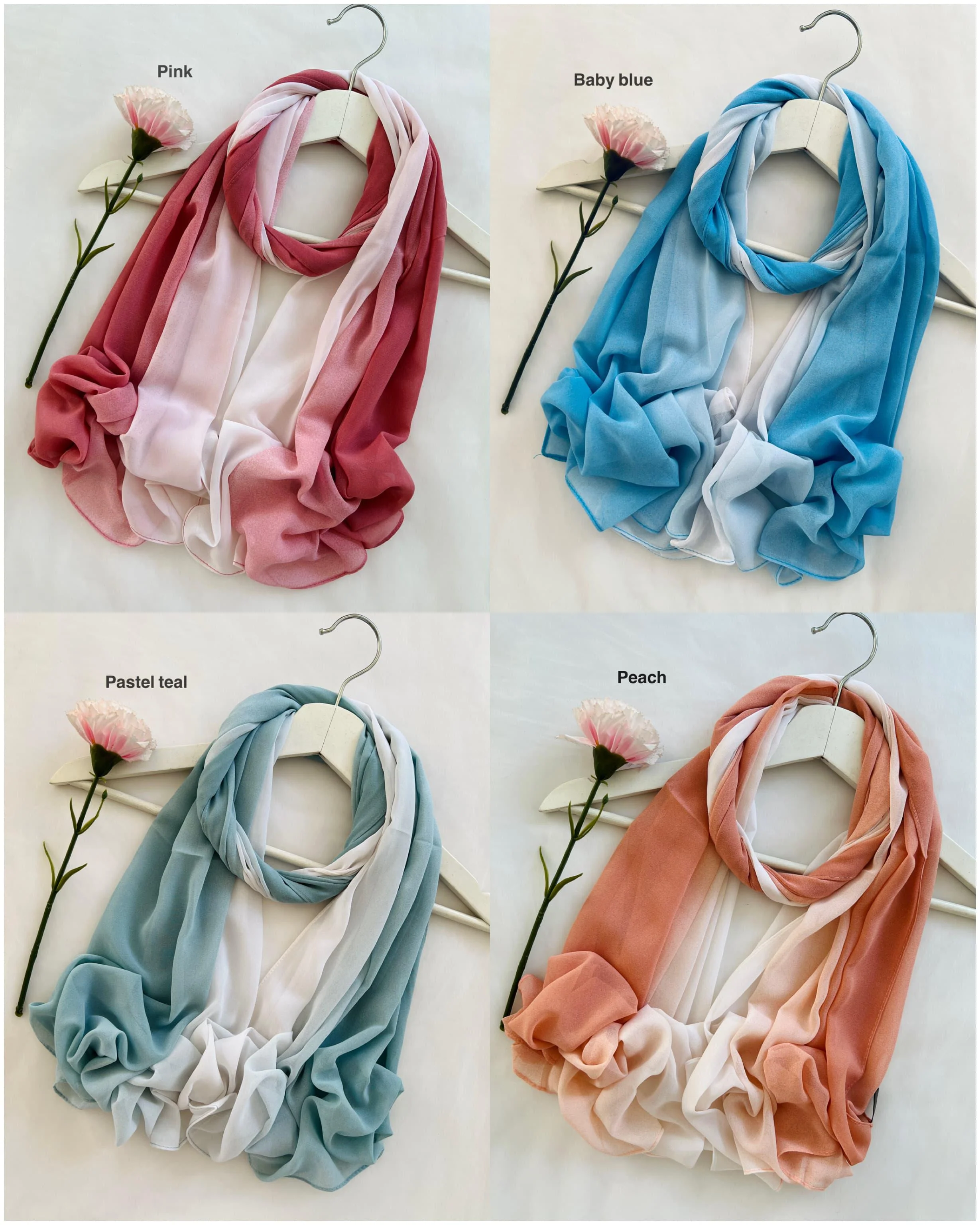 R&S Printed Ombre Chiffon Hijabs - Image 4