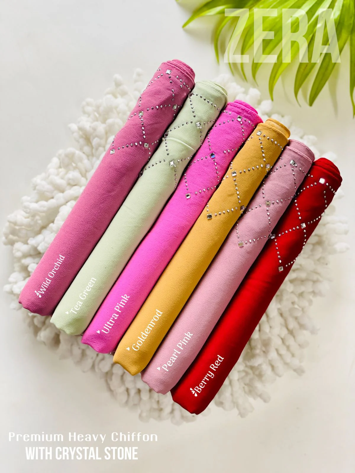 Zera PREMIUM HEAVY CHIFFON ZIG ZAG CRYSTAL STONE - Image 3