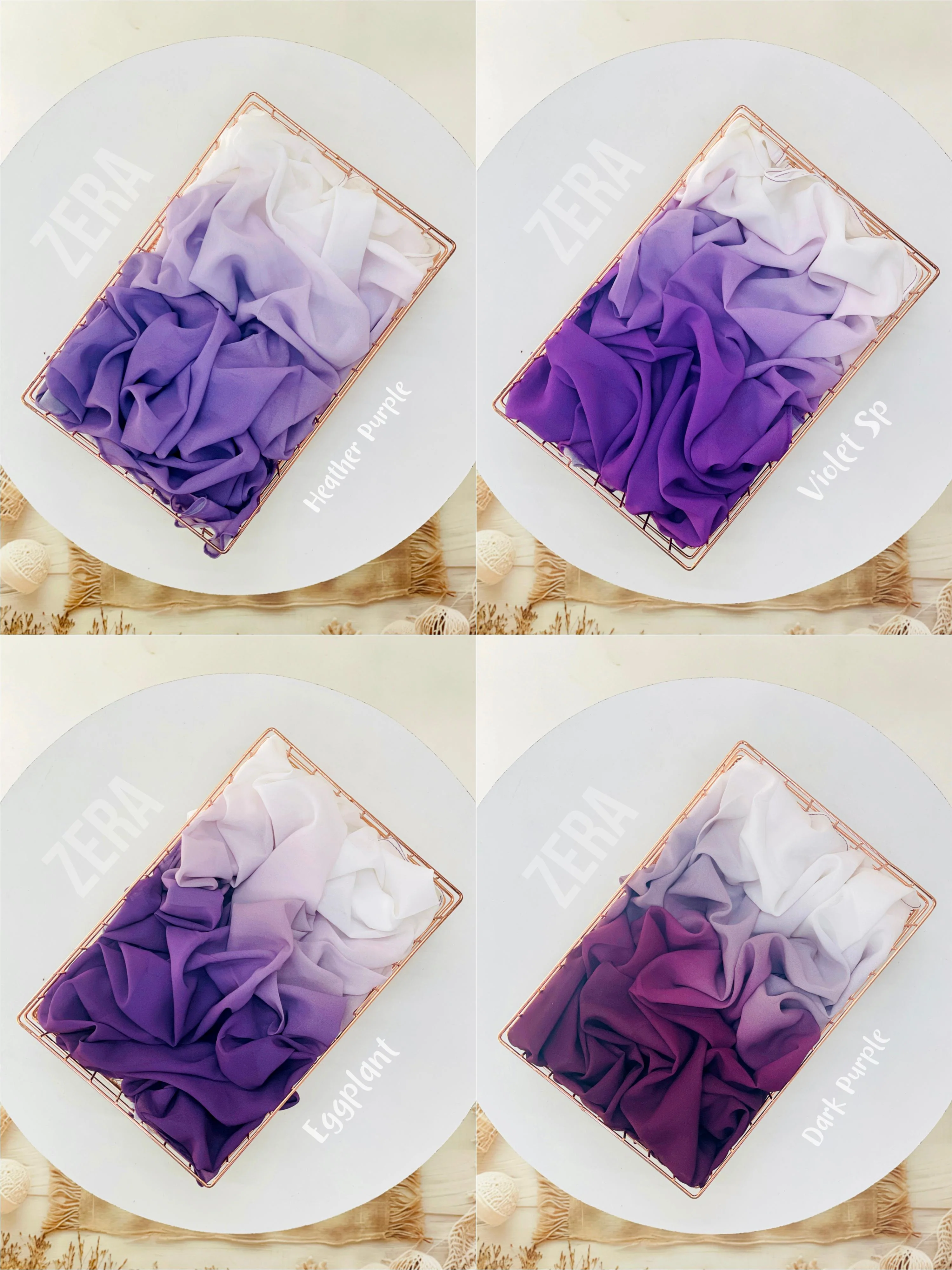 Zera Premium Ombre Malaysian Heavy Chiffon Hijabs 2M - Image 3