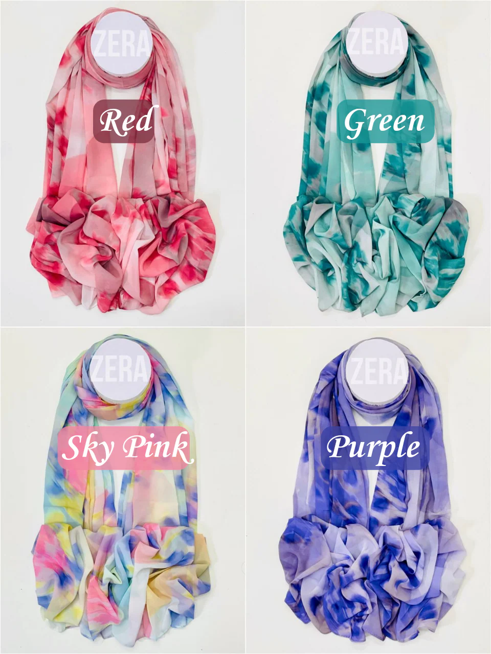 Zera Tie Die Chiffon Hijabs - Image 3